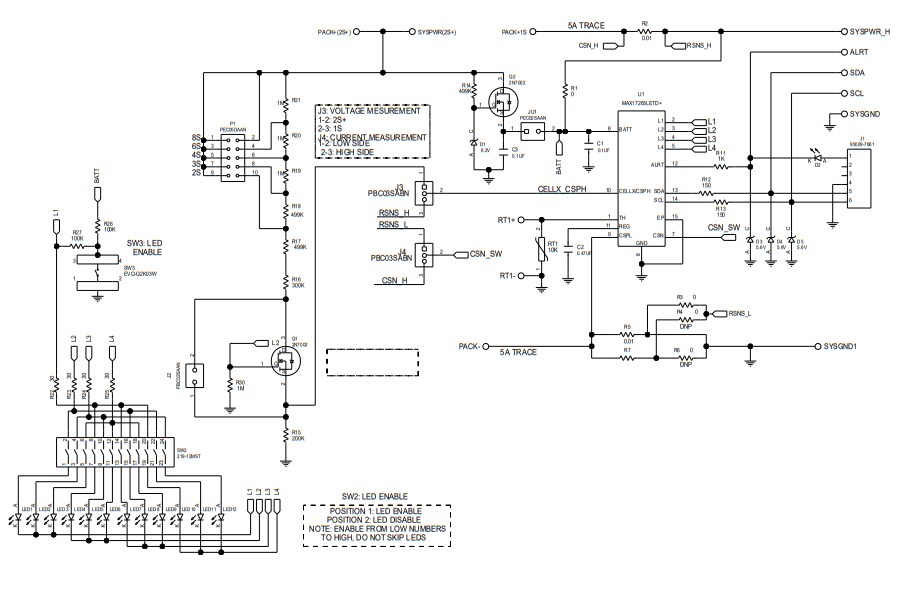 Schematic - Analog Devices / Maxim Integrated MAX17263GEVKIT Evaluation Kit